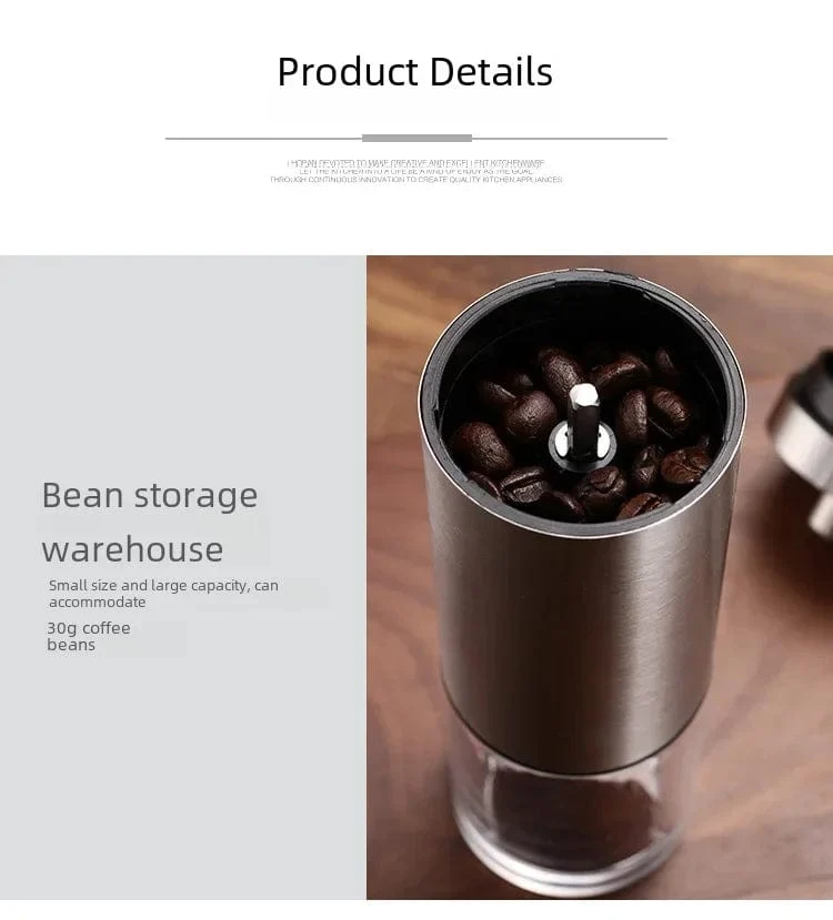 Tragbares manuelles Kaffeemühlen-Espressomaschinen-Set, handgekurbelte Bohnenmühle, Espressomaschine, geeignet für Zuhause und unterwegs
