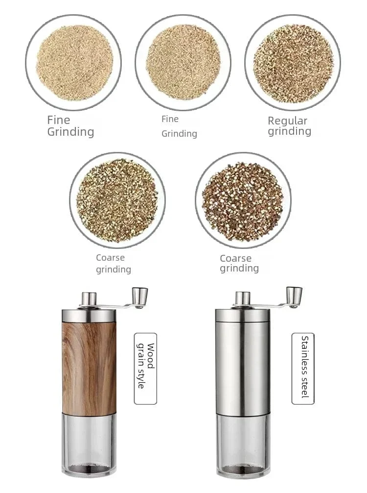 Tragbares manuelles Kaffeemühlen-Espressomaschinen-Set, handgekurbelte Bohnenmühle, Espressomaschine, geeignet für Zuhause und unterwegs