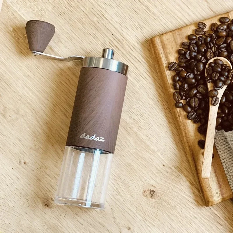 Tragbares manuelles Kaffeemühlen-Espressomaschinen-Set, handgekurbelte Bohnenmühle, Espressomaschine, geeignet für Zuhause und unterwegs