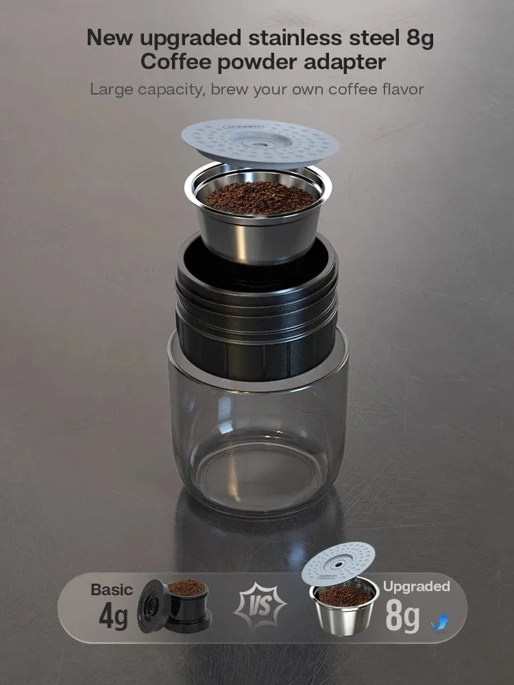 HiBREW Tragbare Kaffeemaschine für Auto und Zuhause, DC12V Espressomaschine passend für Nexpresso Dolce Pod Kapsel Kaffeepulver H4A