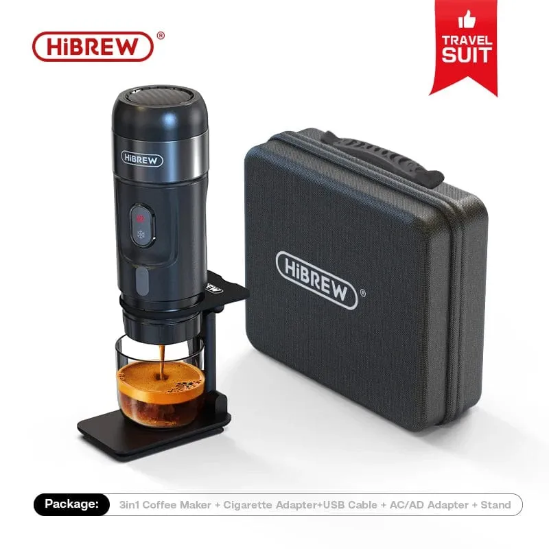 HiBREW Tragbare Kaffeemaschine für Auto und Zuhause, DC12V Espressomaschine passend für Nexpresso Dolce Pod Kapsel Kaffeepulver H4A