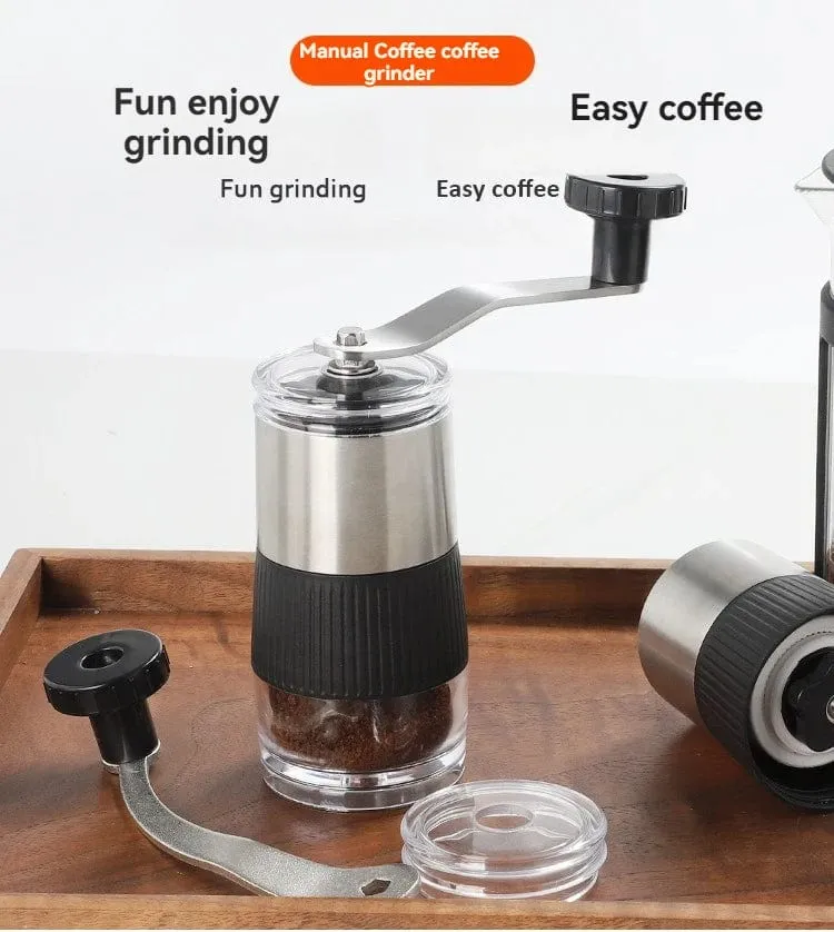 Neu Mini Hand Schütteln Manuelle Schleifen Bequem Edelstahl Keramik Core Kaffee Bean Grinder Visuelle Kaffee