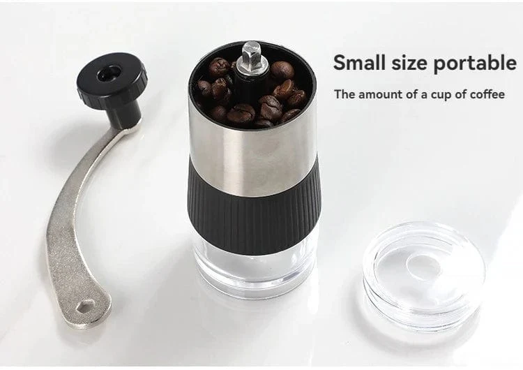 Neu Mini Hand Schütteln Manuelle Schleifen Bequem Edelstahl Keramik Core Kaffee Bean Grinder Visuelle Kaffee