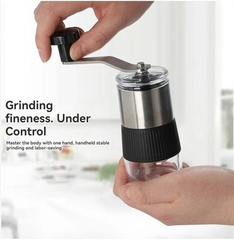 Neu Mini Hand Schütteln Manuelle Schleifen Bequem Edelstahl Keramik Core Kaffee Bean Grinder Visuelle Kaffee