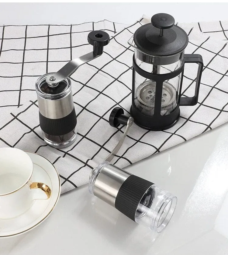 Neu Mini Hand Schütteln Manuelle Schleifen Bequem Edelstahl Keramik Core Kaffee Bean Grinder Visuelle Kaffee