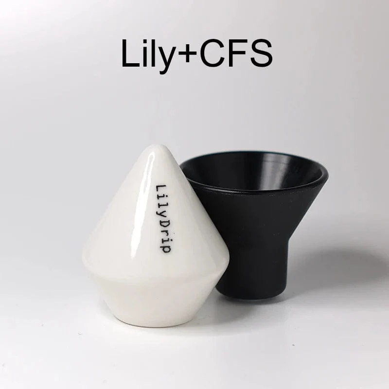 Lilydrip Kaffeefilter-Transformator, Keramik-Pour-Over-Kaffeemaschinen-Set, verbessert die Tropfflussrate, Kaffeezubehör für die Kaffeebar