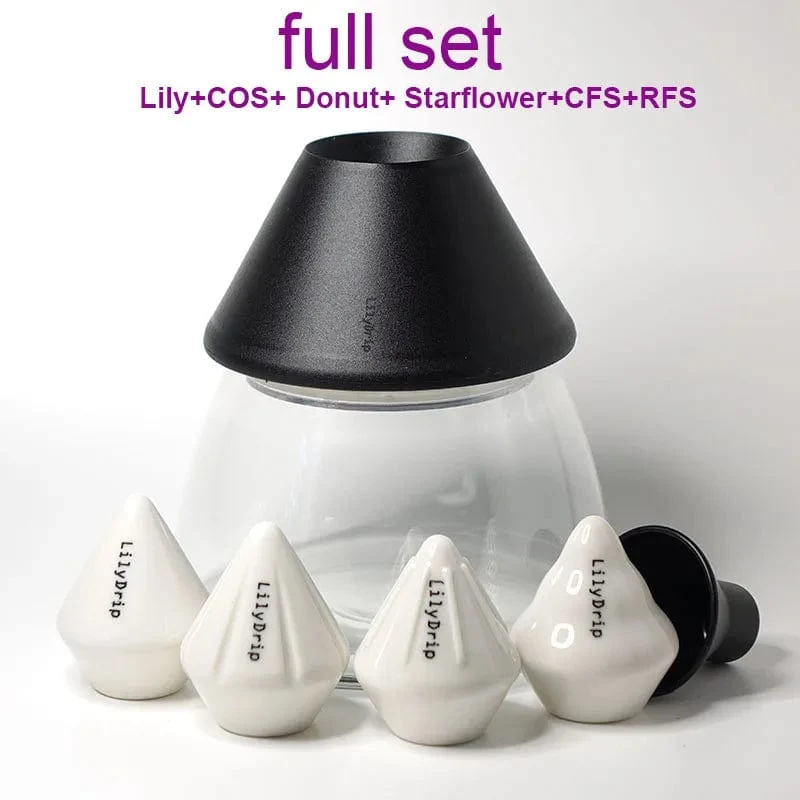 Lilydrip Kaffeefilter-Transformator, Keramik-Pour-Over-Kaffeemaschinen-Set, verbessert die Tropfflussrate, Kaffeezubehör für die Kaffeebar