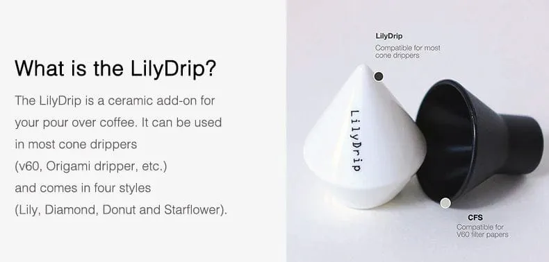 Lilydrip Kaffeefilter-Transformator, Keramik-Pour-Over-Kaffeemaschinen-Set, verbessert die Tropfflussrate, Kaffeezubehör für die Kaffeebar