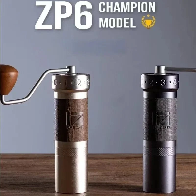 1Zpresso ZP6 Handkurbel-Bohnenmühle Handgebrühter Espresso Tragbare Kaffeemühle Einstellbare 7-Kern-Mahlscheibe 48 mm Gewürzmühle