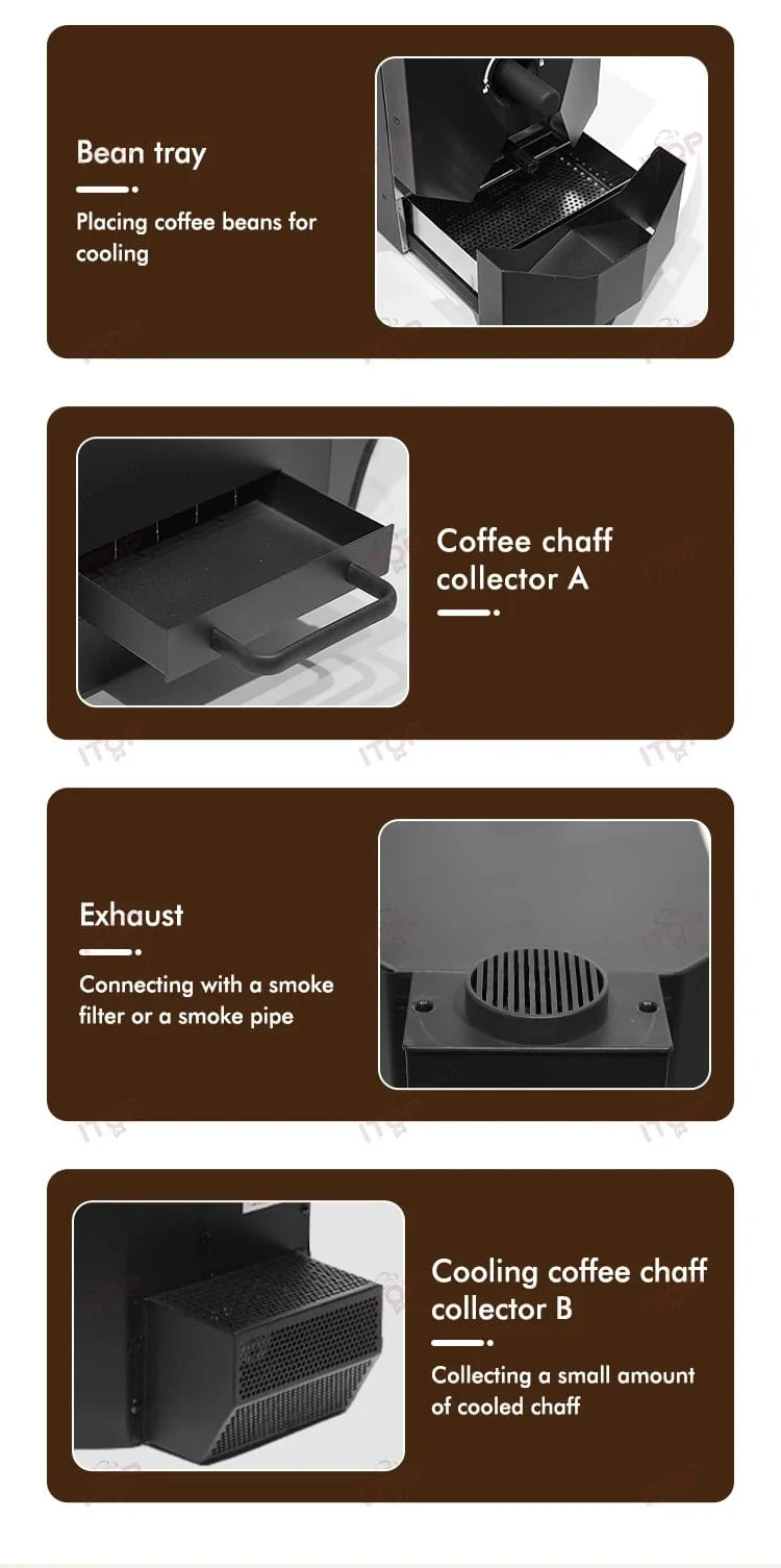 ITOP 500g Kaffeeröster, 3 Röstprogramme, einfache und unterhaltsame Bedienung, Haushalts-Kaffeebohnenröstmaschine mit Rauchfilter