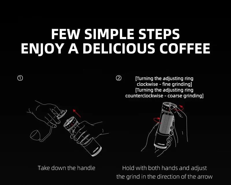 MHW-3BOMBER Manuelle Kaffeemühle mit numerischer Außeneinstellung, konischer Mahlgrad aus Edelstahl, passend für Filterkaffee, Espresso, Barista-Geschenke