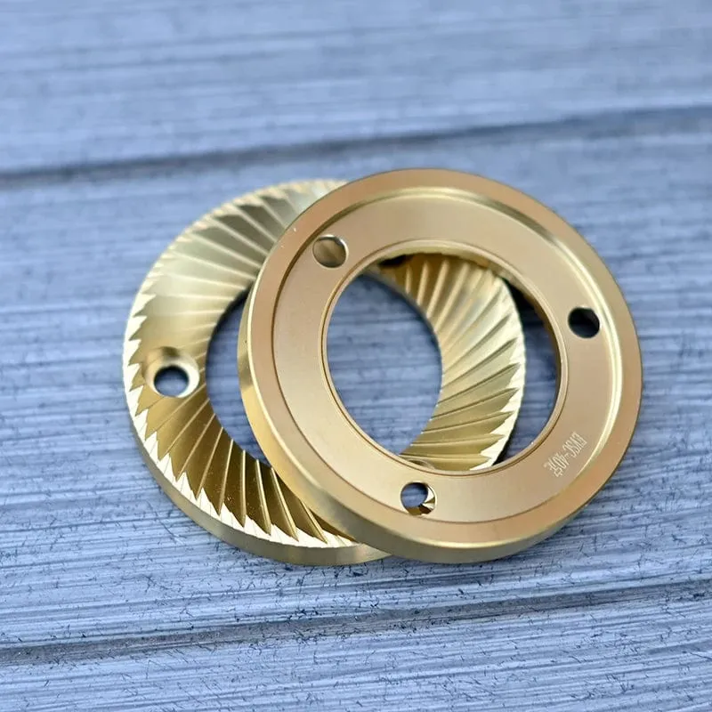 64 mm flache Mahlscheiben mit Titanbeschichtung, süßes, hochgleichmäßiges Mahlen von Espresso, Mahlscheiben für kommerzielle Espresso-Kaffeebohnen