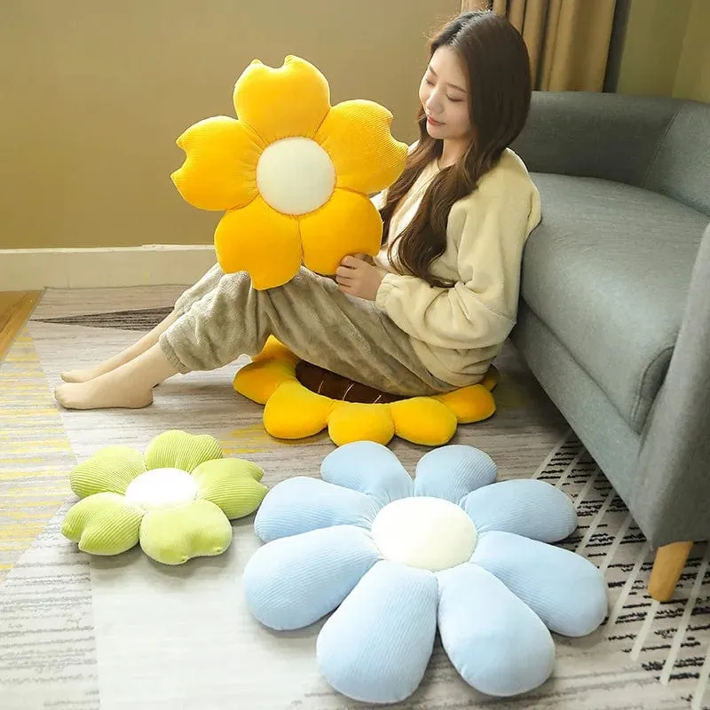 35/45 cm Gefülltes Kissen mit sechs Blütenblättern, Sonnenblumenkissen, Erkerfenster, rosa Blume, Sitzkissen fürs Schlafzimmer