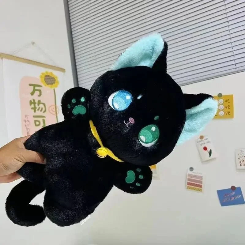 25 cm Schwarz-Weiß-Katze Plüschtier Greifer Stofftier Patung Puppen Kinderspielzeug Geschenke Halloween Geschenke Spielzeug für Kinder Mädchen