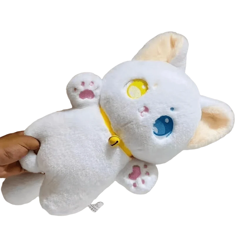 25 cm Schwarz-Weiß-Katze Plüschtier Greifer Stofftier Patung Puppen Kinderspielzeug Geschenke Halloween Geschenke Spielzeug für Kinder Mädchen