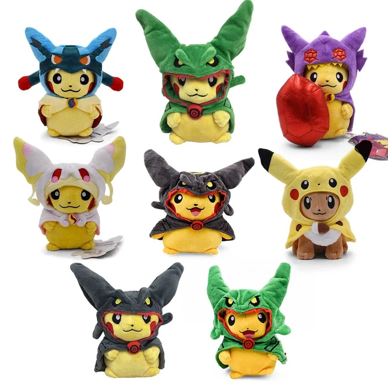 Pikachu Cos Eevee Cosplay Plüschtiere Charizard Peluche Lucario Stofftierpuppe Sammlergeschenk, Cartoon 20-30CM