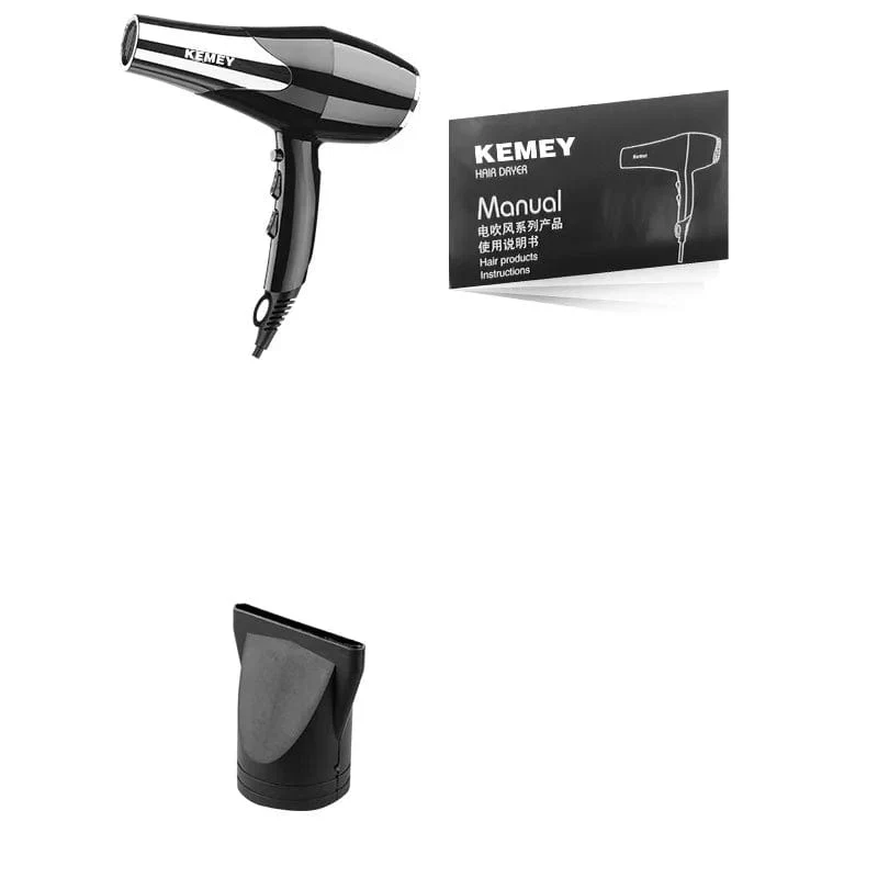 Kemei 3000 Watt Full Size Pro Haartrockner Professioneller Salon-Föhn mit Konzentrator-Düsenaufsätzen 3 Geschwindigkeiten schnelles Trocknen