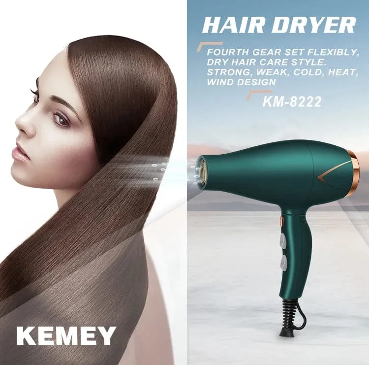 Kemei 3500 W Haartrockner mit heißem und kaltem Wind, faltbarer, kompakter Föhn, Haarstyling-Tools für Salons und den Hausgebrauch