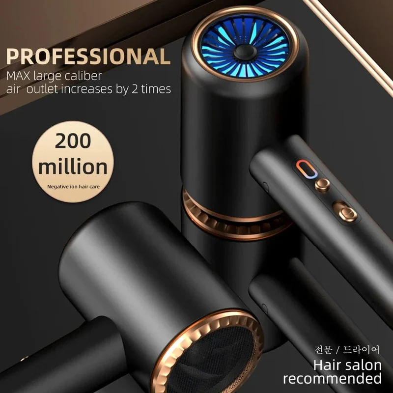 Professioneller Haartrockner, Heiß- und Kaltwind, Airbrush-Haartrockner, Negativ-Ionen-Föhn, starker PowerDryer, Salon-Tool, 2400 W, 3. Gang