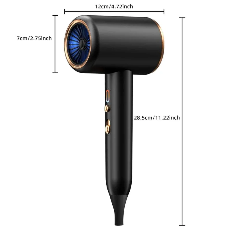 Professioneller Haartrockner, Heiß- und Kaltwind, Airbrush-Haartrockner, Negativ-Ionen-Föhn, starker PowerDryer, Salon-Tool, 2400 W, 3. Gang