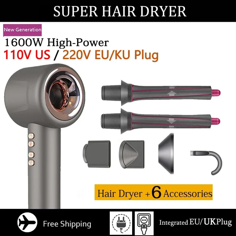 Professioneller Super-Haartrockner Persönliche Haarpflege Styling Negative Ionen Salon Werkzeug Konstante Anion Elektrische Blattlose Haartrockner