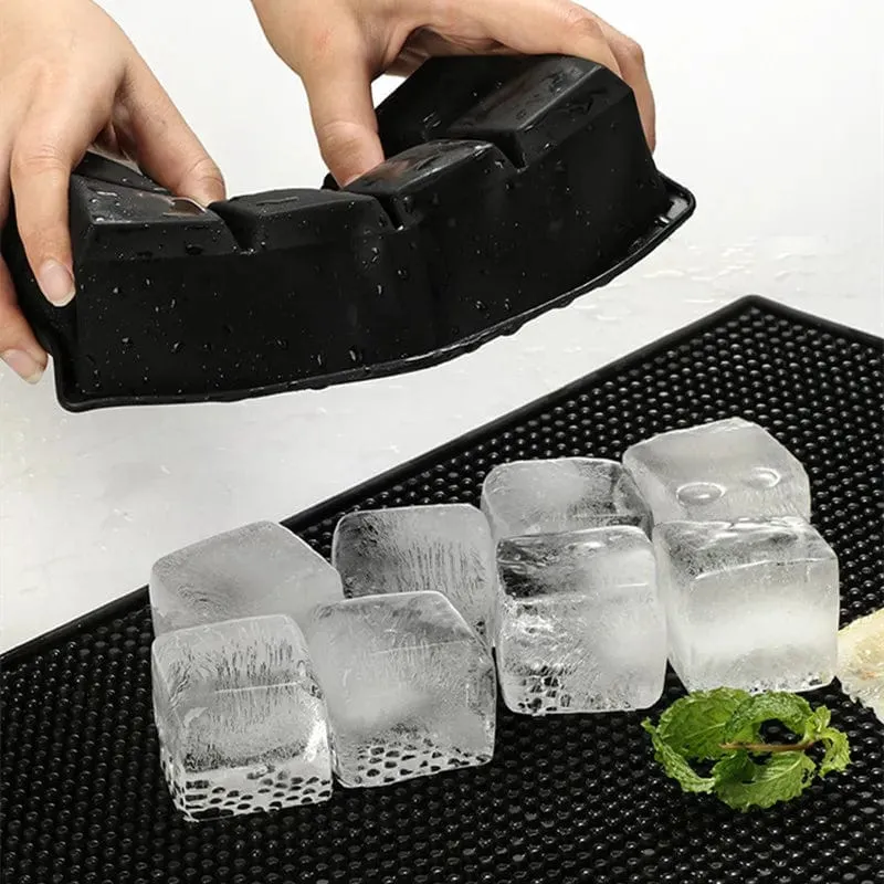 8 große Eiswürfelschalenform Riesen-Jumbo-Eiswürfelschale aus lebensmittelechtem Silikon, quadratische Eiswürfelschale, DIY-Eiswürfelbereiter