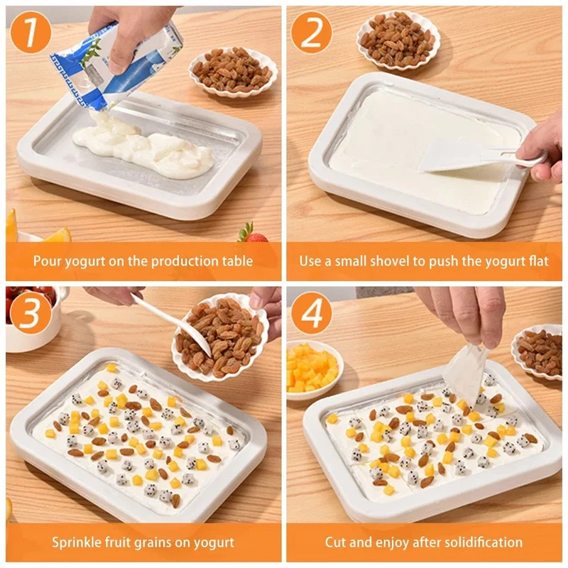 Eismaschine Pfanne mit 2 Schaber Eismaschine Platte Multifunktionale kalte süße frittierte Lebensmittel Platte Rolled Ice Cream Maker