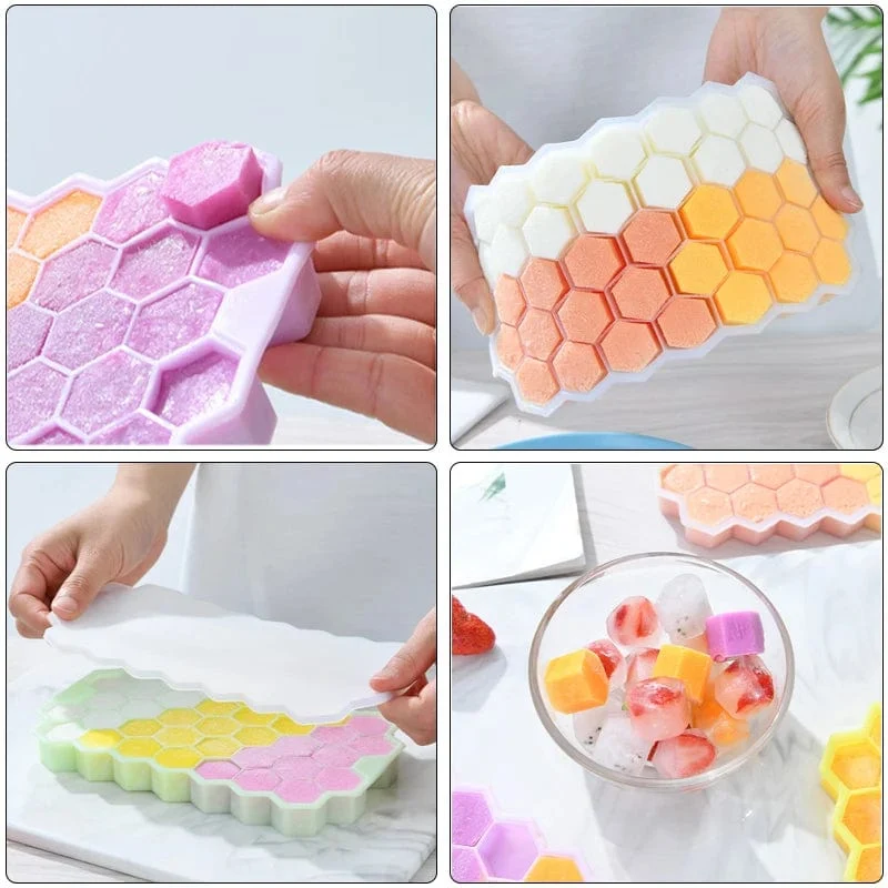 12/48/60 Grids Ice Cube Tray Kunststoff Ice Cube Maker Kugel Form für Cocktail Saft Whisky Ice Cube Tray Mit Deckel Küche Werkzeug