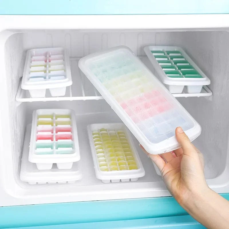 12/48/60 Grids Ice Cube Tray Kunststoff Ice Cube Maker Kugel Form für Cocktail Saft Whisky Ice Cube Tray Mit Deckel Küche Werkzeug