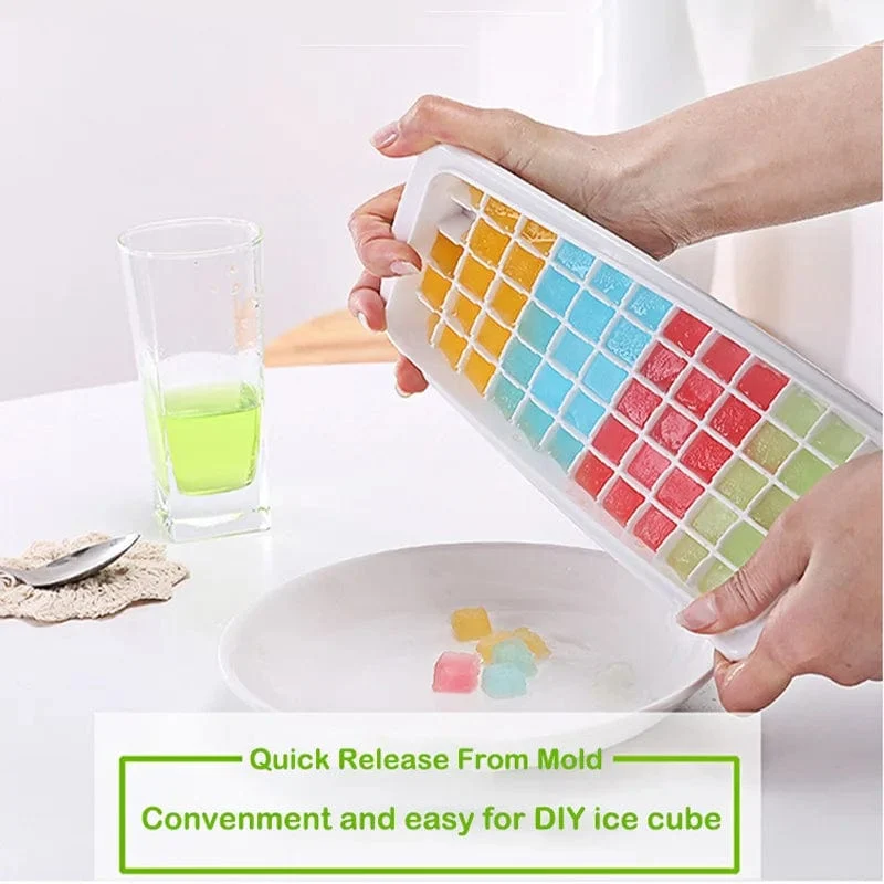12/48/60 Grids Ice Cube Tray Kunststoff Ice Cube Maker Kugel Form für Cocktail Saft Whisky Ice Cube Tray Mit Deckel Küche Werkzeug