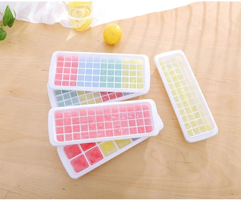 12/48/60 Grids Ice Cube Tray Kunststoff Ice Cube Maker Kugel Form für Cocktail Saft Whisky Ice Cube Tray Mit Deckel Küche Werkzeug