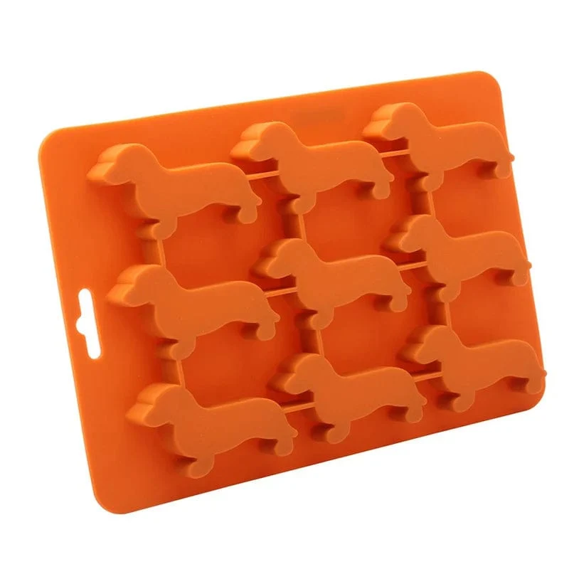 Kreative Silikon-Eiswürfelform in Dackel-Welpenform, Schokoladenkeksform, DIY-Eiswürfelschale, Küchenwerkzeuge, Silikonform-Gadgets