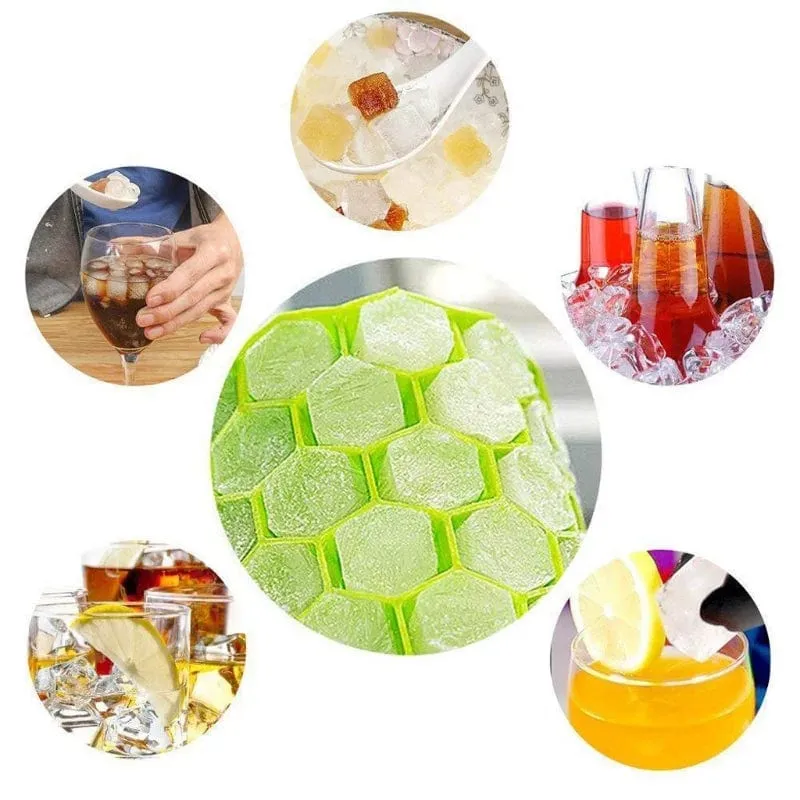 Eiswürfelschalen mit großer Kapazität, Silikonform, wiederverwendbare Waben-Eiswürfelmaschine, lebensmittelechte Eismaschine mit Deckel, Eisform für Stieleis