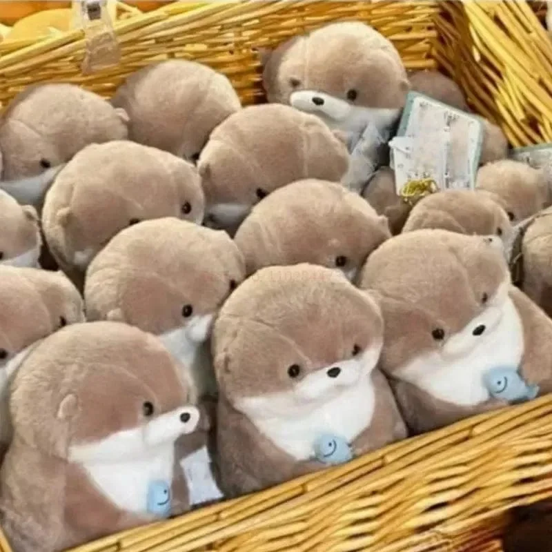 Neue 11 cm Otterpuppe Niedliche kleine Otter kleine Tierplüschtier Niedliche Internet-Rotwind-Minipuppe Tischdekoration Weihnachtsgeschenk