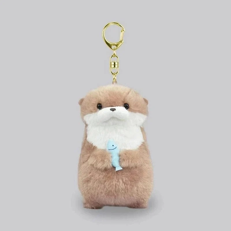 Neue 11 cm Otterpuppe Niedliche kleine Otter kleine Tierplüschtier Niedliche Internet-Rotwind-Minipuppe Tischdekoration Weihnachtsgeschenk