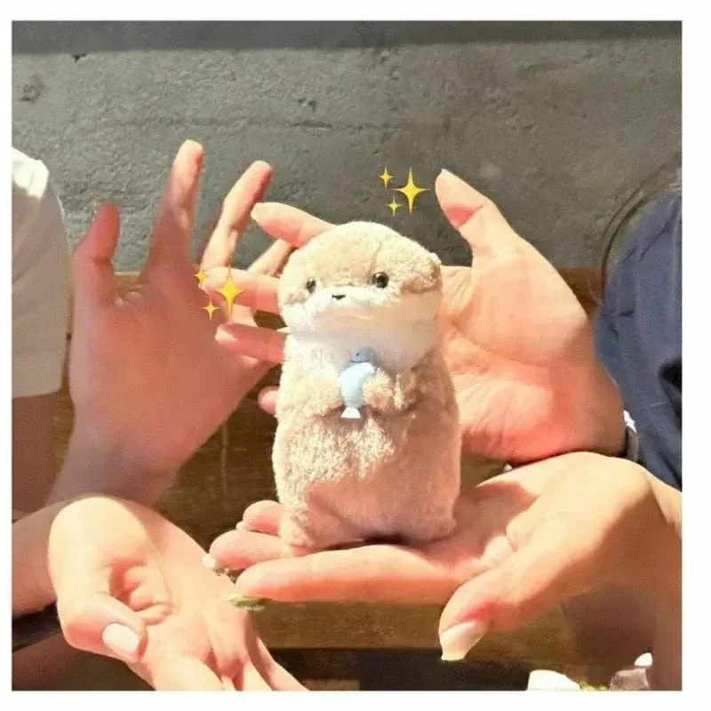 Neue 11 cm Otterpuppe Niedliche kleine Otter kleine Tierplüschtier Niedliche Internet-Rotwind-Minipuppe Tischdekoration Weihnachtsgeschenk