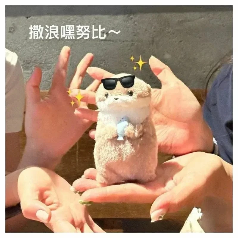 Neue 11 cm Otterpuppe Niedliche kleine Otter kleine Tierplüschtier Niedliche Internet-Rotwind-Minipuppe Tischdekoration Weihnachtsgeschenk