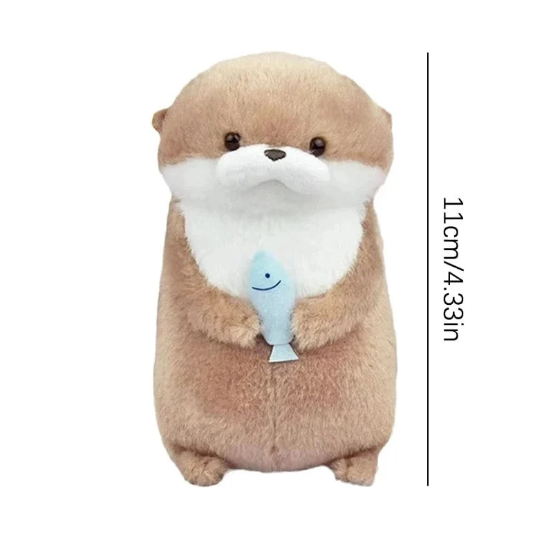 Neue 11 cm Otterpuppe Niedliche kleine Otter kleine Tierplüschtier Niedliche Internet-Rotwind-Minipuppe Tischdekoration Weihnachtsgeschenk