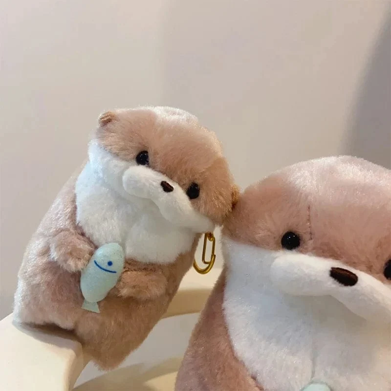 Neue 11 cm Otterpuppe Niedliche kleine Otter kleine Tierplüschtier Niedliche Internet-Rotwind-Minipuppe Tischdekoration Weihnachtsgeschenk