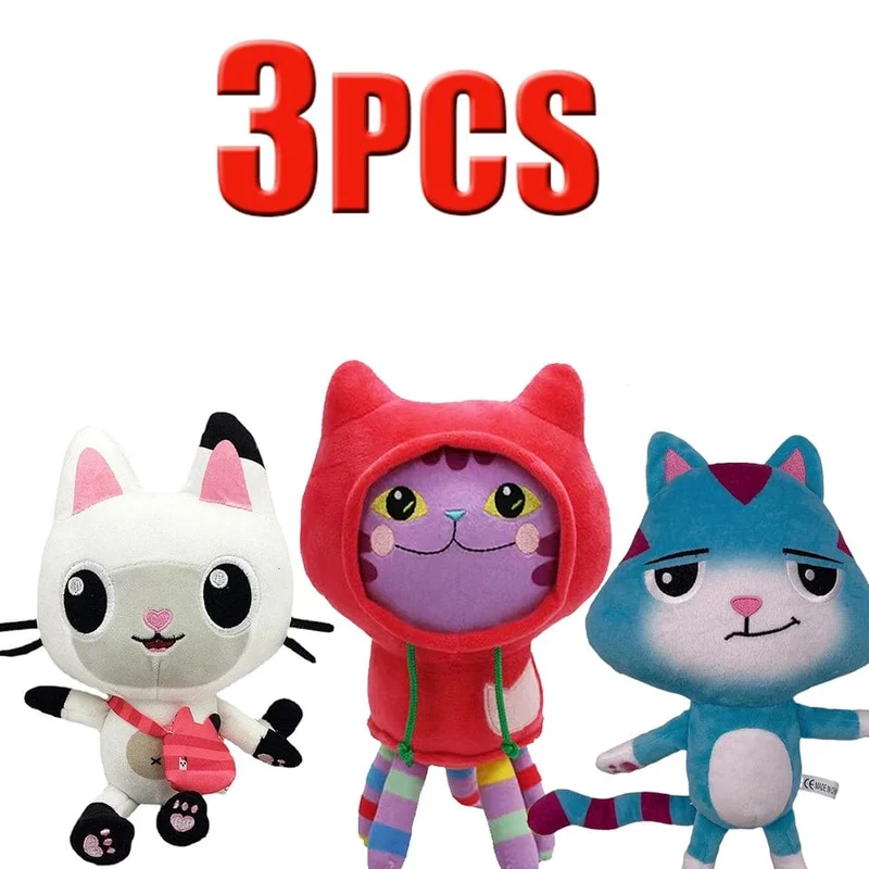 25cm 7-teiliges Gabby Puppenhaus Plüschtier Cartoon Stofftier Meerjungfrau Katze Meerjungfrau Plüschpuppe Kinder Weihnachtsgeschenk