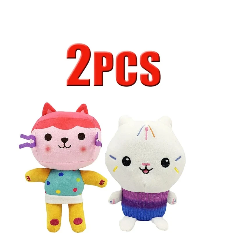 25cm 7-teiliges Gabby Puppenhaus Plüschtier Cartoon Stofftier Meerjungfrau Katze Meerjungfrau Plüschpuppe Kinder Weihnachtsgeschenk