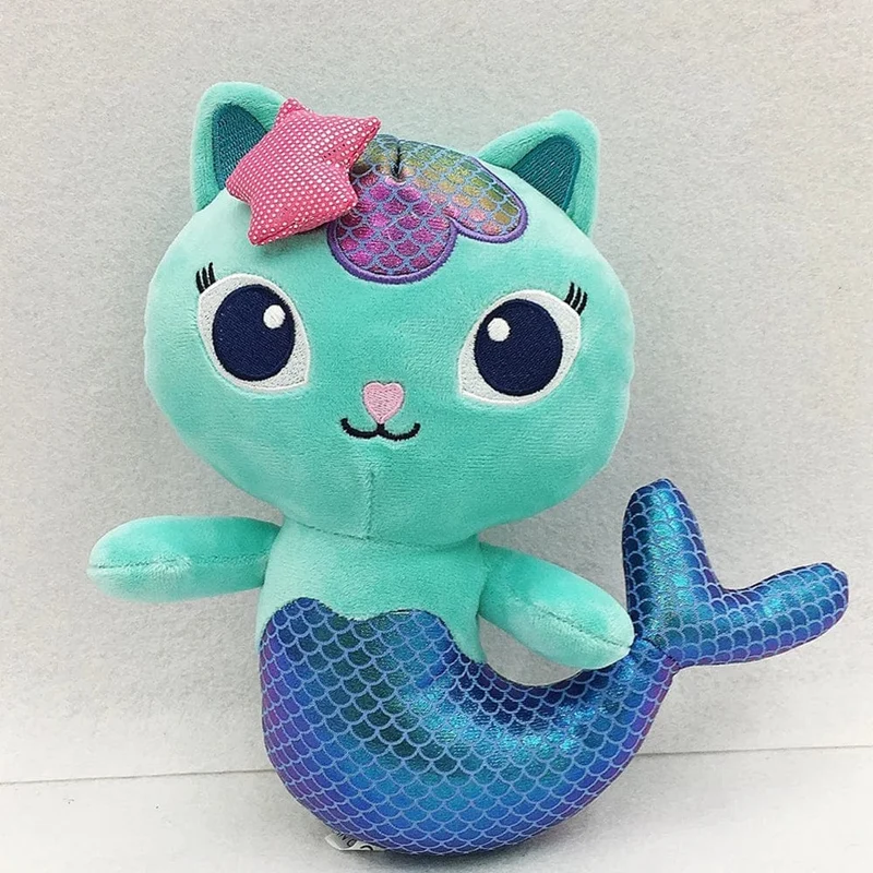 25cm 7-teiliges Gabby Puppenhaus Plüschtier Cartoon Stofftier Meerjungfrau Katze Meerjungfrau Plüschpuppe Kinder Weihnachtsgeschenk