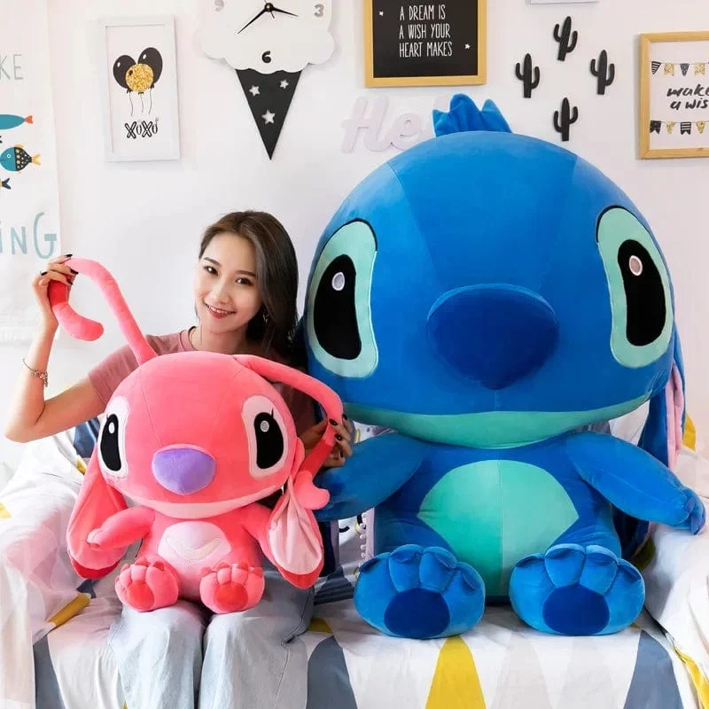 60 cm Riesen Disney Lilo & Stitch Paar Modelle Cartoon Gefüllte Plüsch Anime Plushs Baby Spielzeug Anhänger Spielzeug Kawaii Kinder Geburtstag Geschenk
