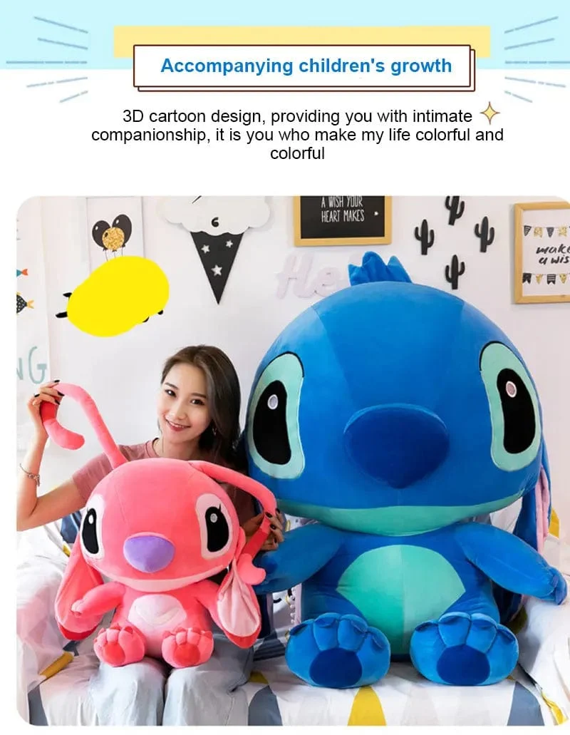 60 cm Riesen Disney Lilo & Stitch Paar Modelle Cartoon Gefüllte Plüsch Anime Plushs Baby Spielzeug Anhänger Spielzeug Kawaii Kinder Geburtstag Geschenk