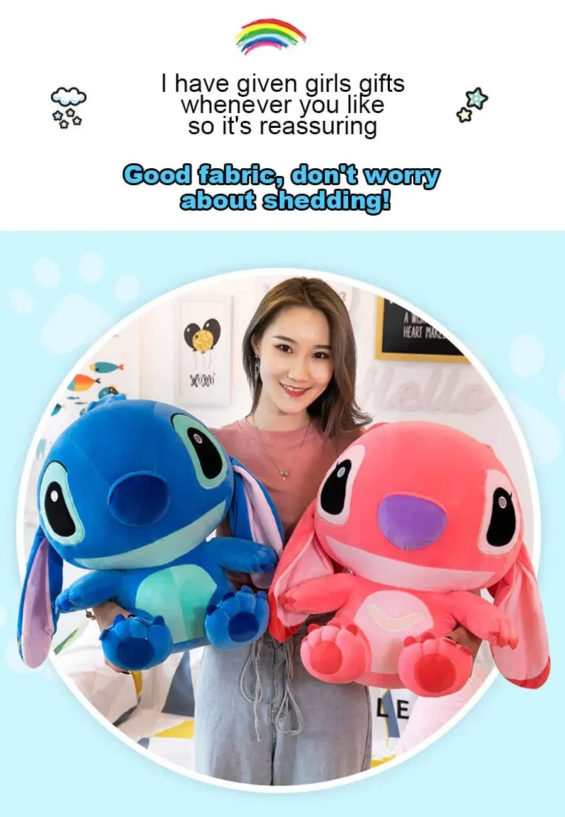 60 cm Riesen Disney Lilo & Stitch Paar Modelle Cartoon Gefüllte Plüsch Anime Plushs Baby Spielzeug Anhänger Spielzeug Kawaii Kinder Geburtstag Geschenk