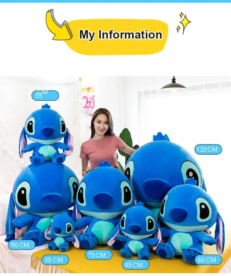 60 cm Riesen Disney Lilo & Stitch Paar Modelle Cartoon Gefüllte Plüsch Anime Plushs Baby Spielzeug Anhänger Spielzeug Kawaii Kinder Geburtstag Geschenk