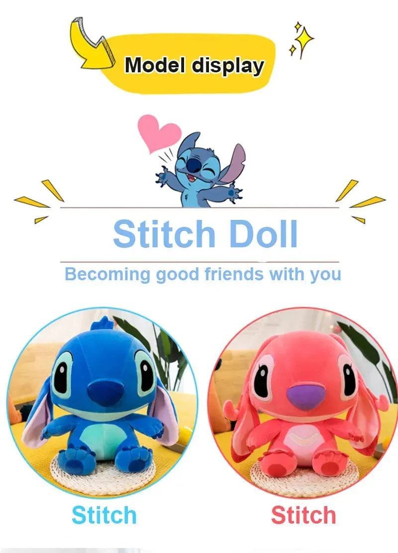 60 cm Riesen Disney Lilo & Stitch Paar Modelle Cartoon Gefüllte Plüsch Anime Plushs Baby Spielzeug Anhänger Spielzeug Kawaii Kinder Geburtstag Geschenk