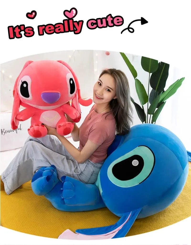 60 cm Riesen Disney Lilo & Stitch Paar Modelle Cartoon Gefüllte Plüsch Anime Plushs Baby Spielzeug Anhänger Spielzeug Kawaii Kinder Geburtstag Geschenk