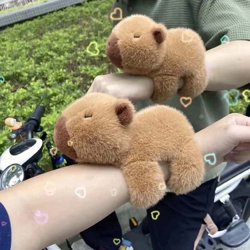 Rytanda Capybara Clap Circle Spielzeug Slap Snap Wrap Armband Armband Capybara Plüsch Handring Spaß Pop Kreise Kinder Weihnachtsgeschenk