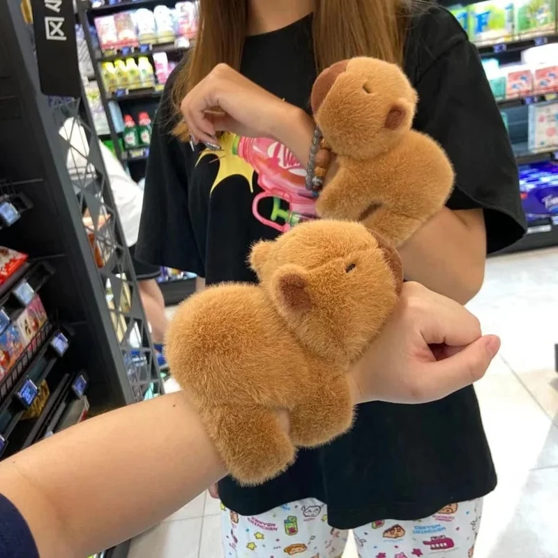 Rytanda Capybara Clap Circle Spielzeug Slap Snap Wrap Armband Armband Capybara Plüsch Handring Spaß Pop Kreise Kinder Weihnachtsgeschenk